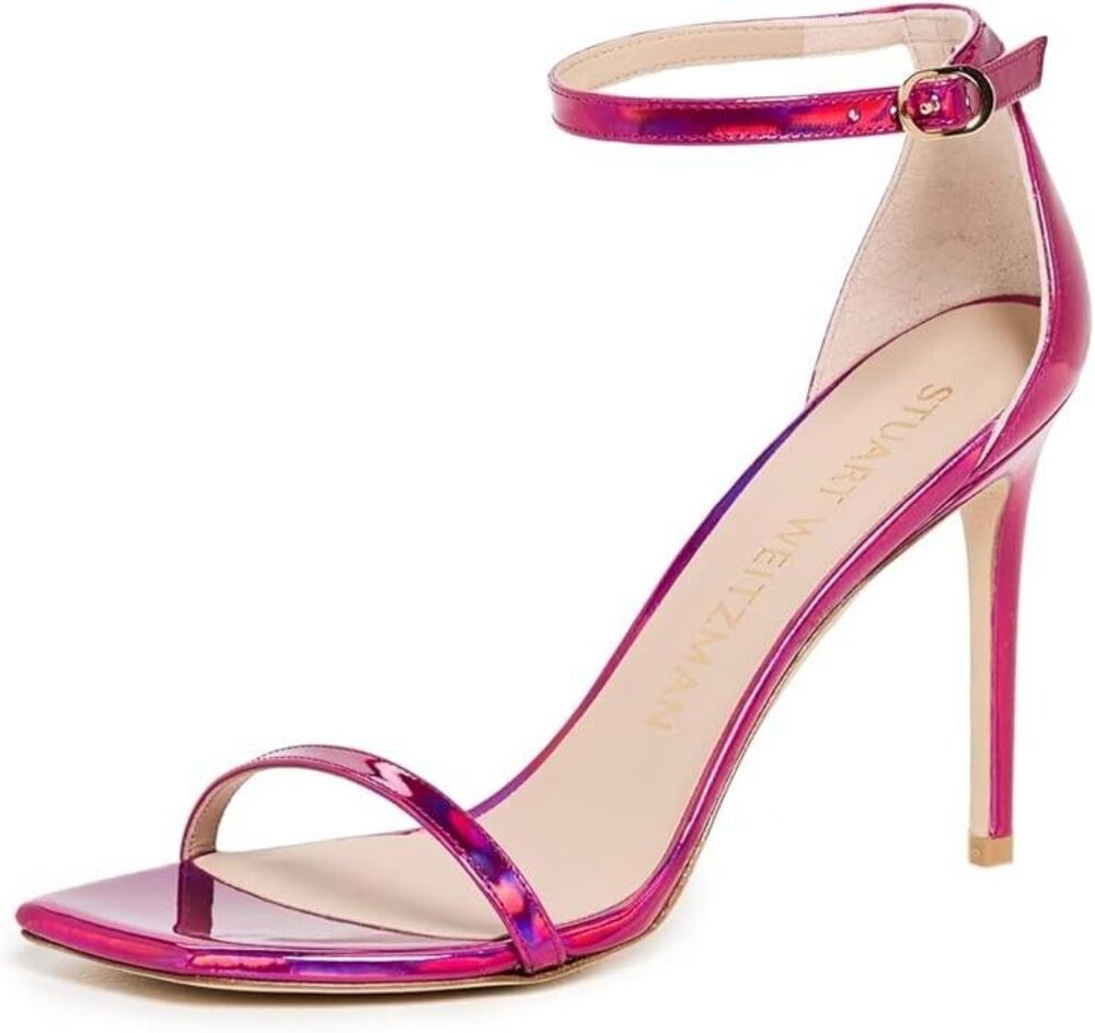Stuart Weitzman Women's Nudistcurve 100mm Sandals Hot Pink NWOB Size 8